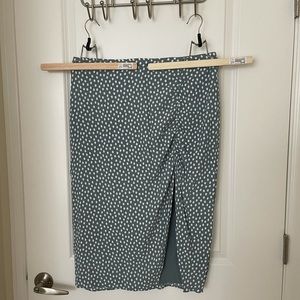 Teal Polka Dot Midi Skirt